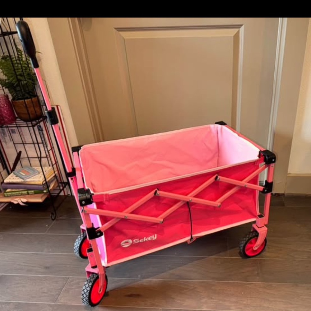 Pink Collapsible Folding Utility Wagon